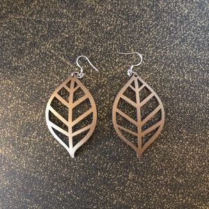 Sterling Silver Bronze Leaf Earrings